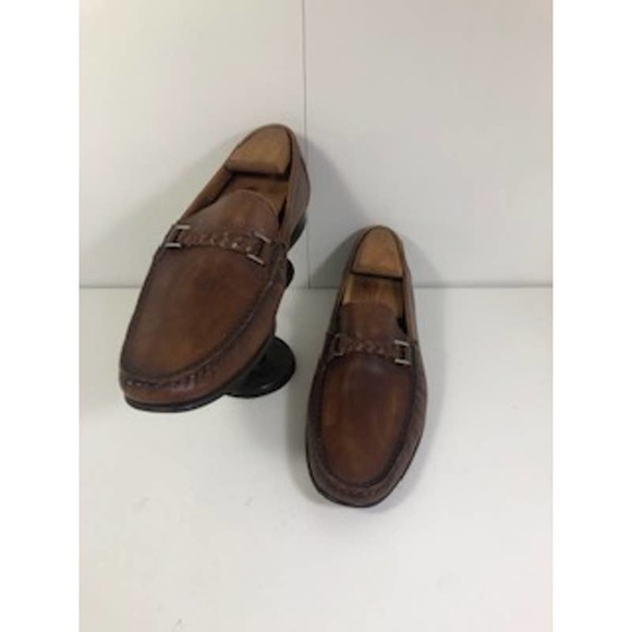 Mezlan Leather Loafer Metal Bit Accent Slip On Casual Loafer Shoes Brown US 10.5 main image 6